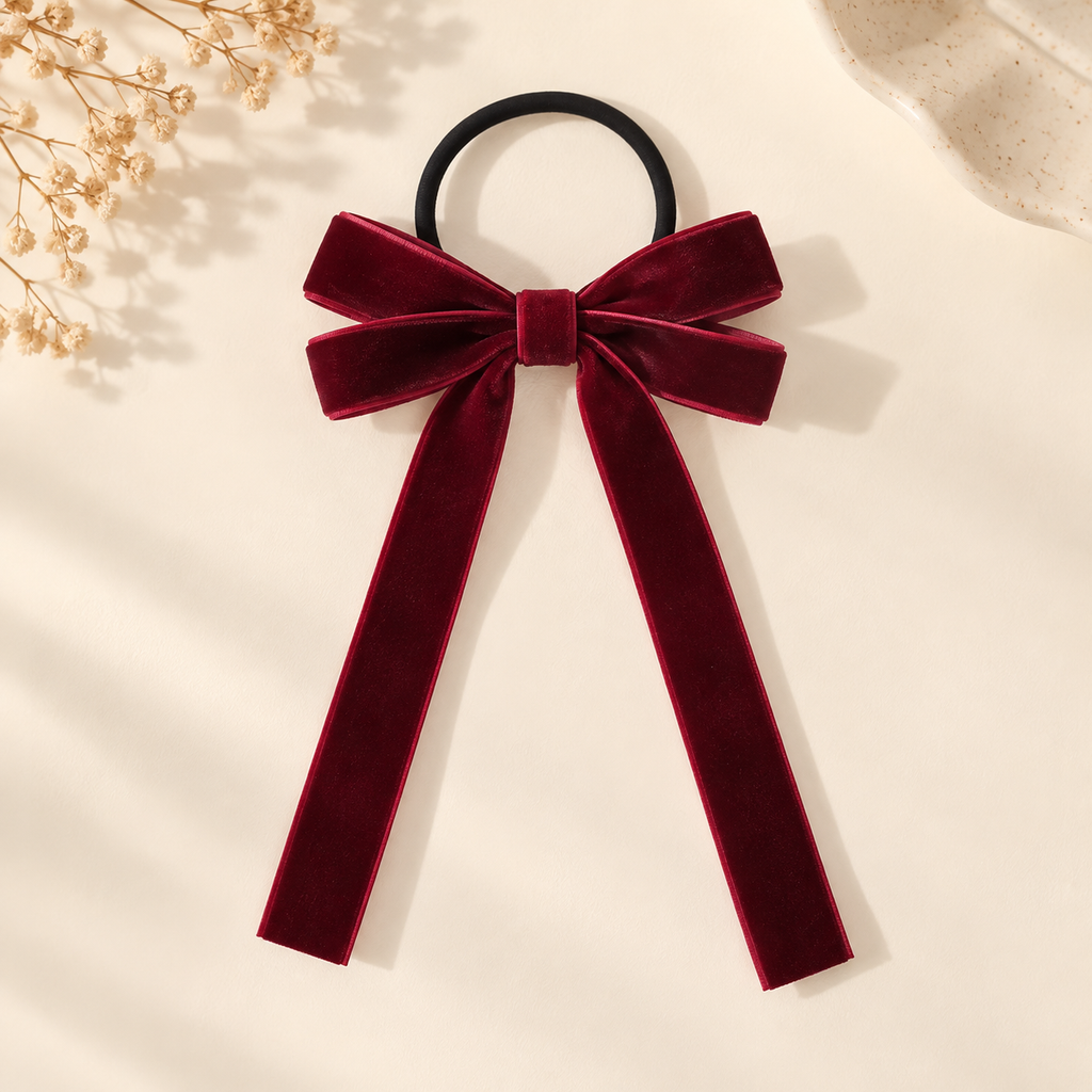 Élastique noeud double boucle velours