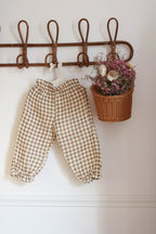 Pantalon Salomé vichy beige mixte Liv&Ciboulette