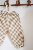 Pantalon Salomé vichy beige mixte Liv&Ciboulette