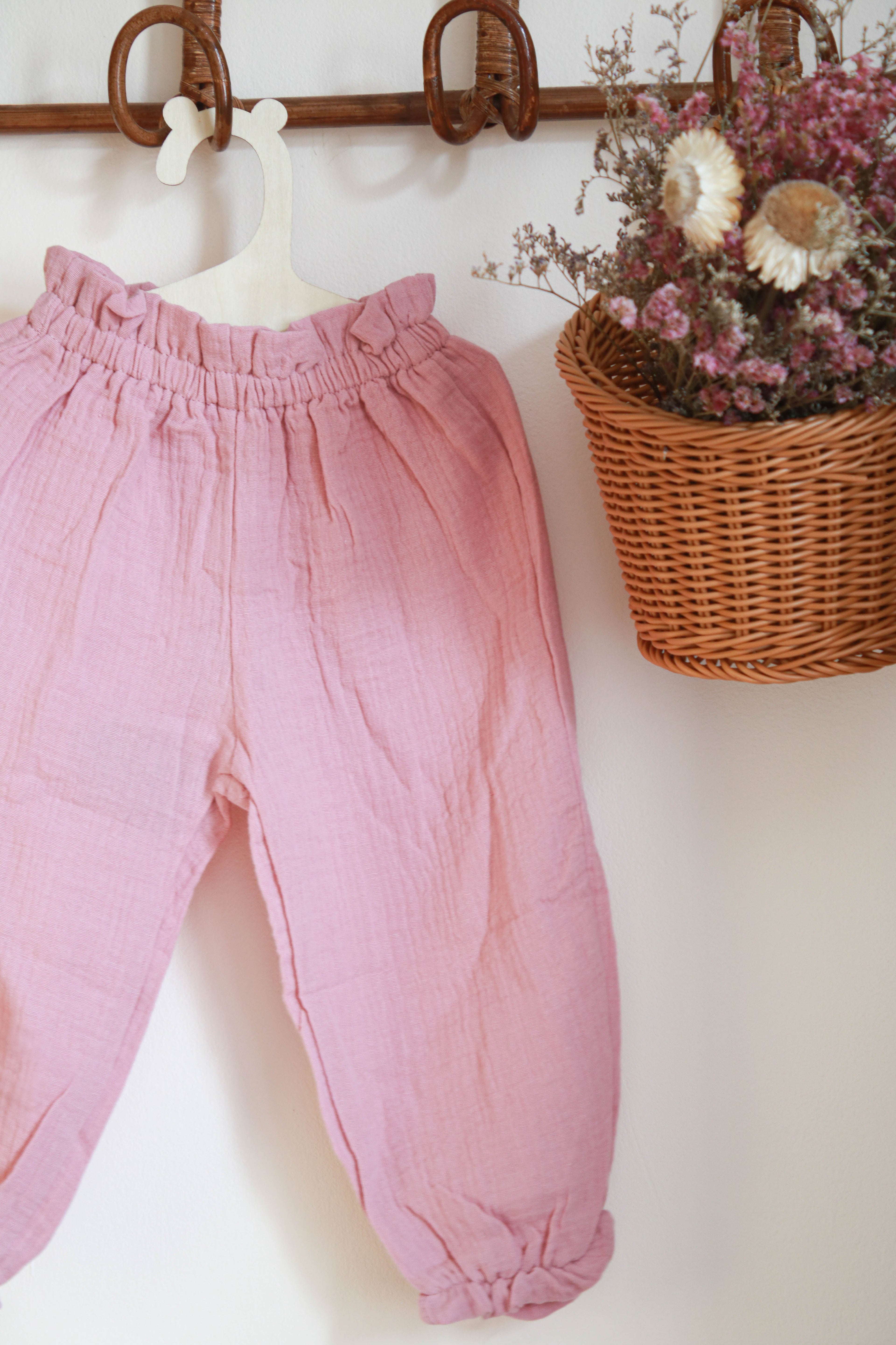 Pantalon Salomé rose poudré Liv&Ciboulette