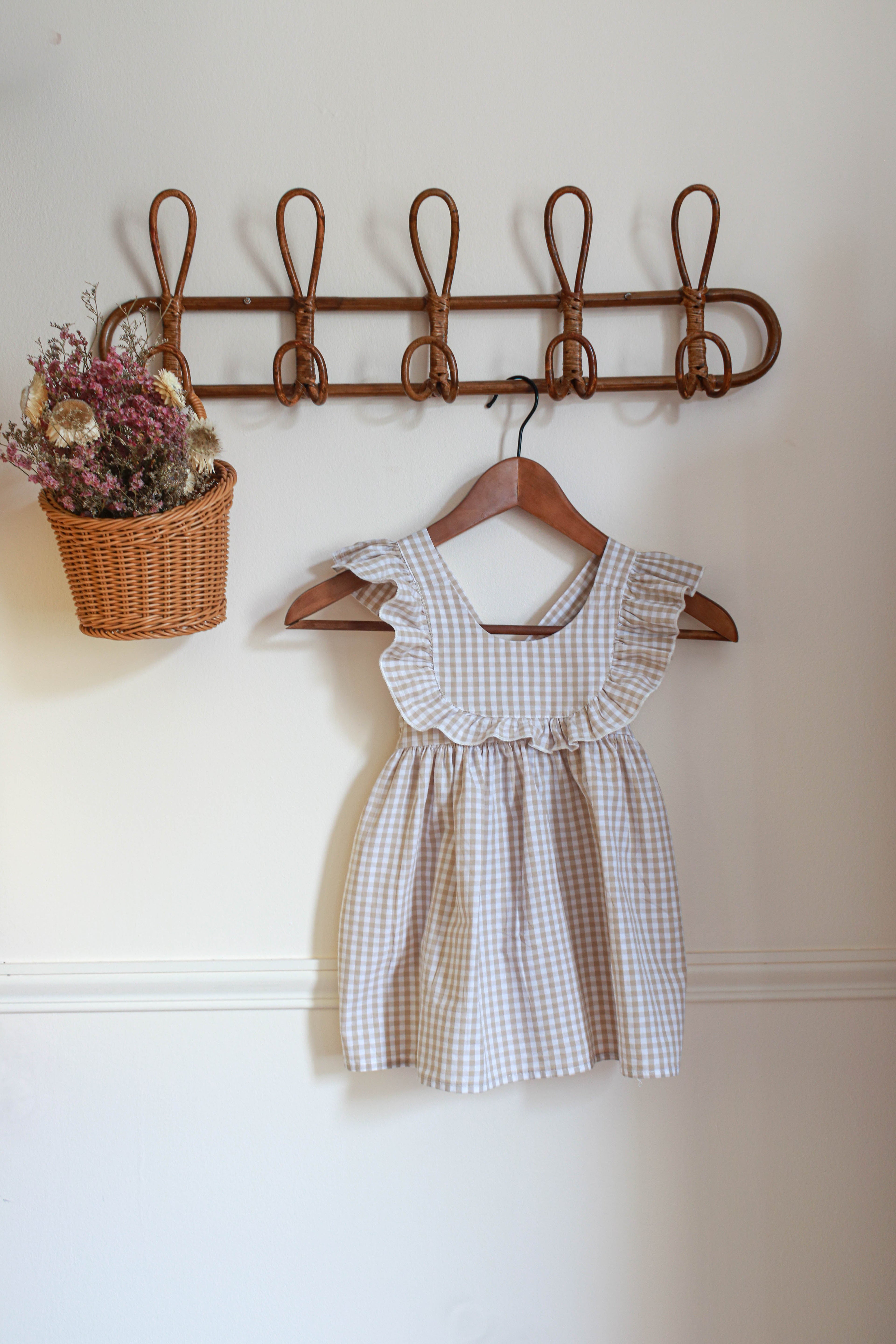 Robe Manon vichy a bretelles croisée dos Liv&Ciboulette