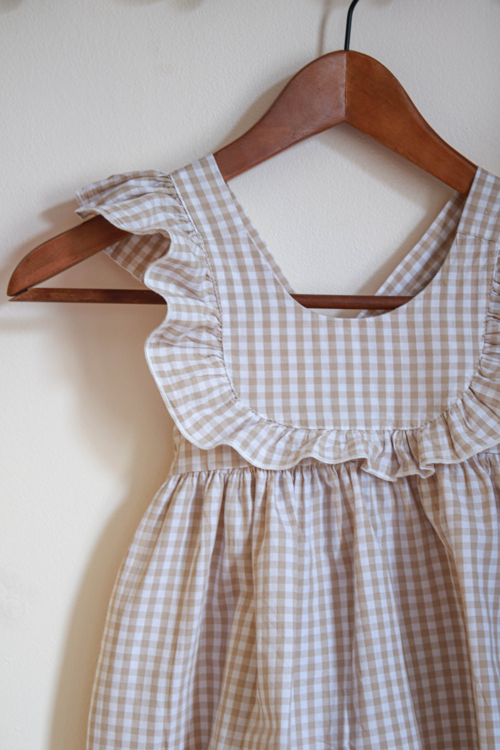 Robe Manon vichy a bretelles croisée dos Liv&Ciboulette
