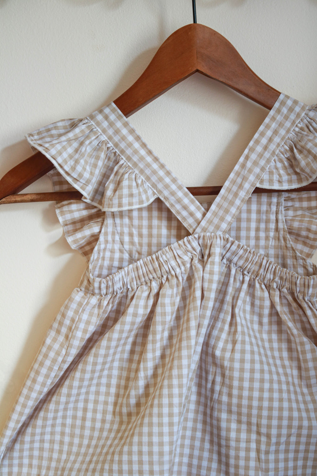 Robe Manon vichy a bretelles croisée dos Liv&Ciboulette