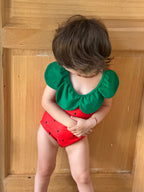 Maillot de bain fraise petite fille Liv&Ciboulette