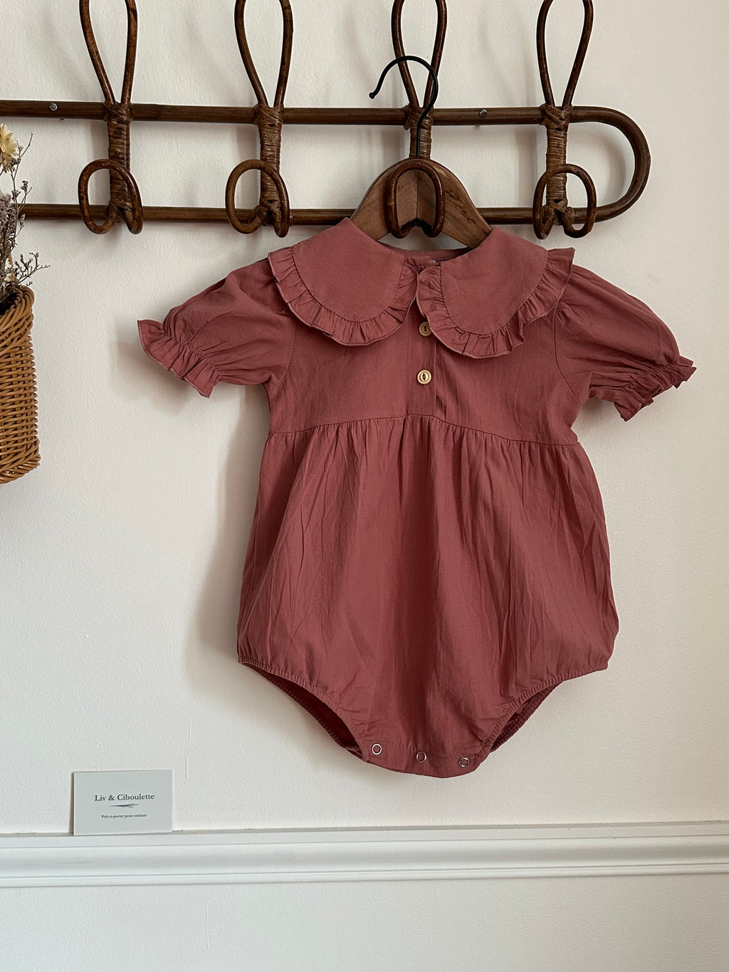 Combinaison bloomer vieux rose été Liv&Ciboulette