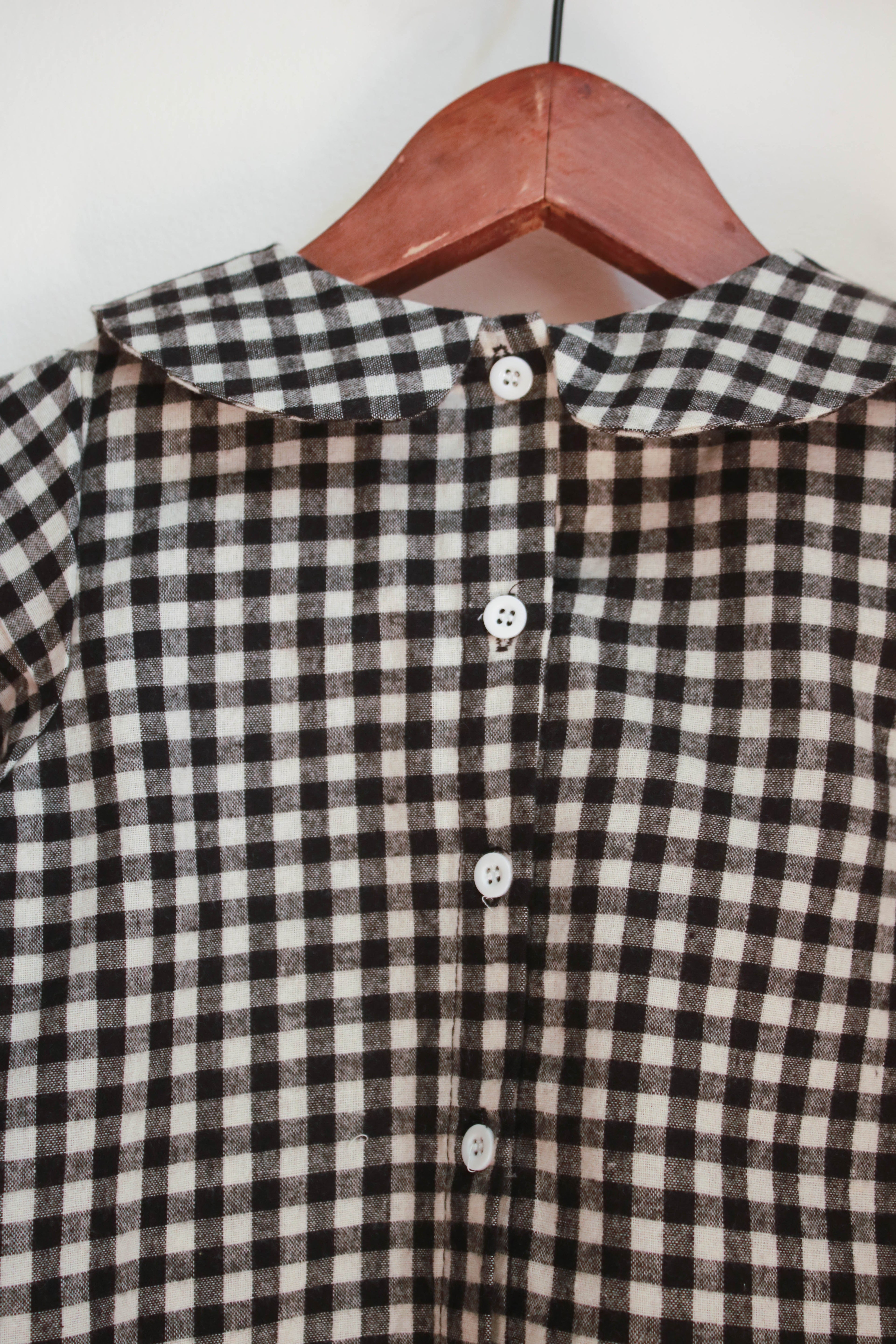 Chemise vichy flanelle col Claudine Liv&Ciboulette