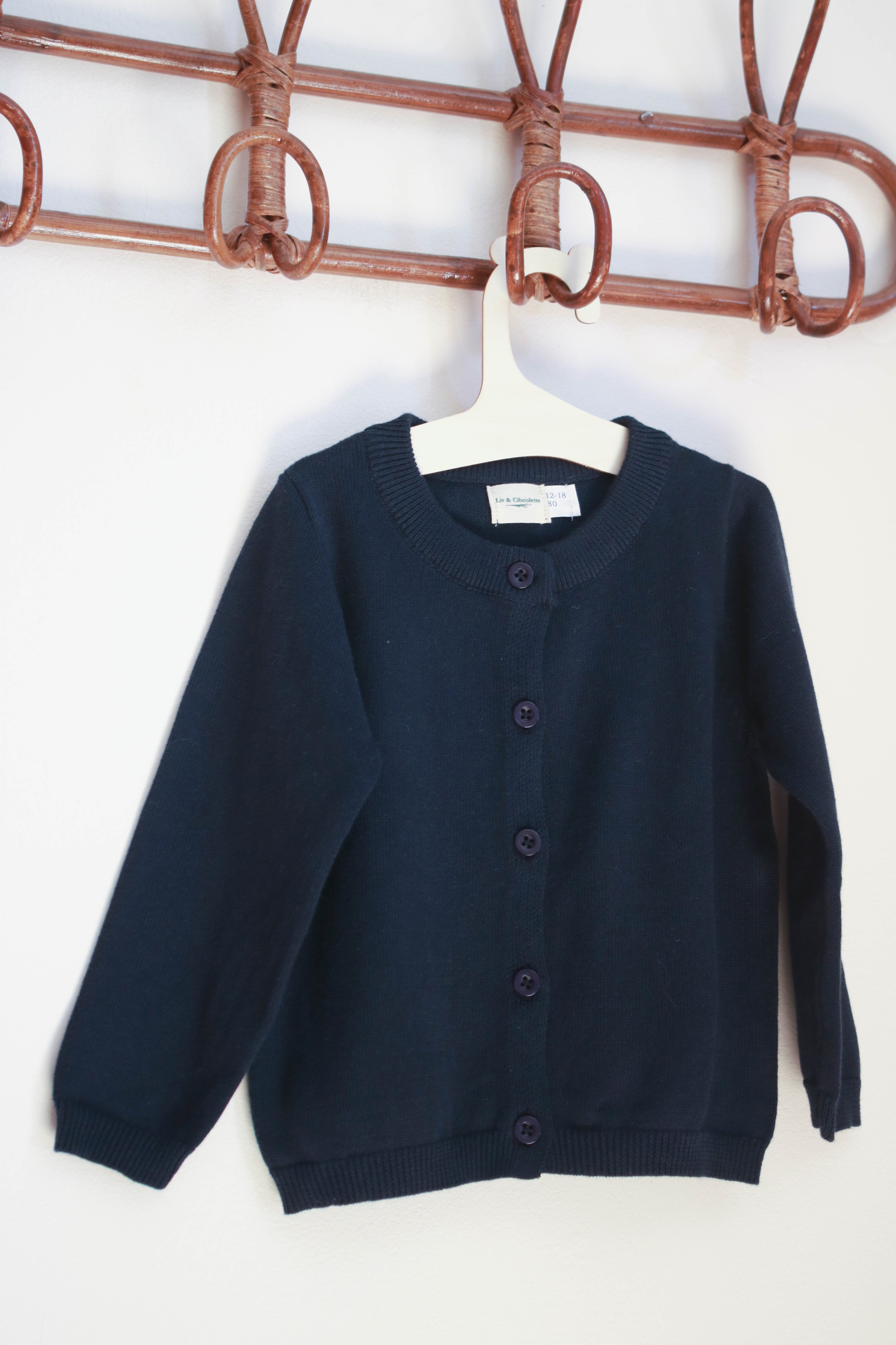 Gilet bleu marine bébé mixte Liv&Ciboulette