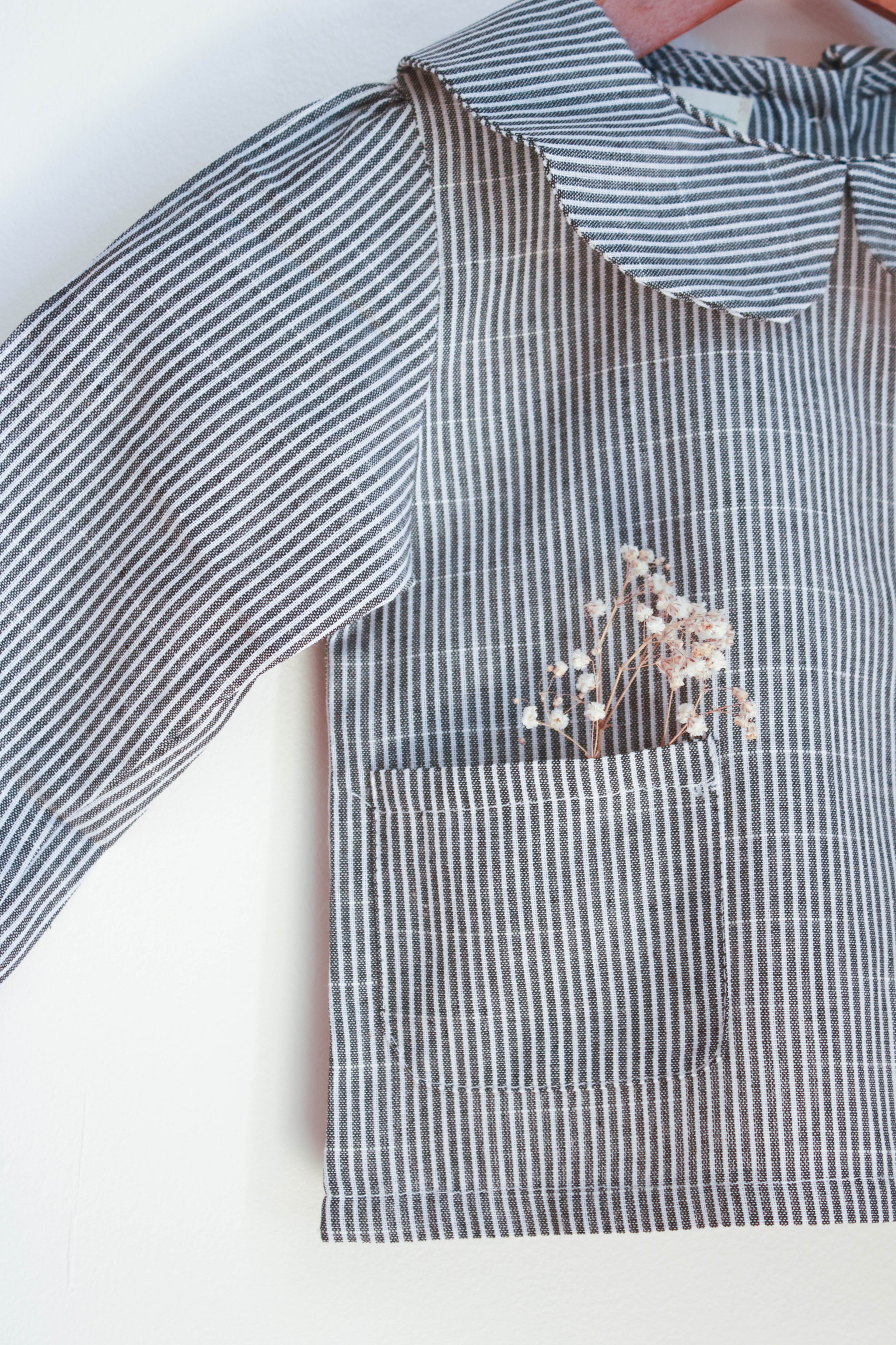 Chemise bébé rayée col Claudine Liv&Ciboulette
