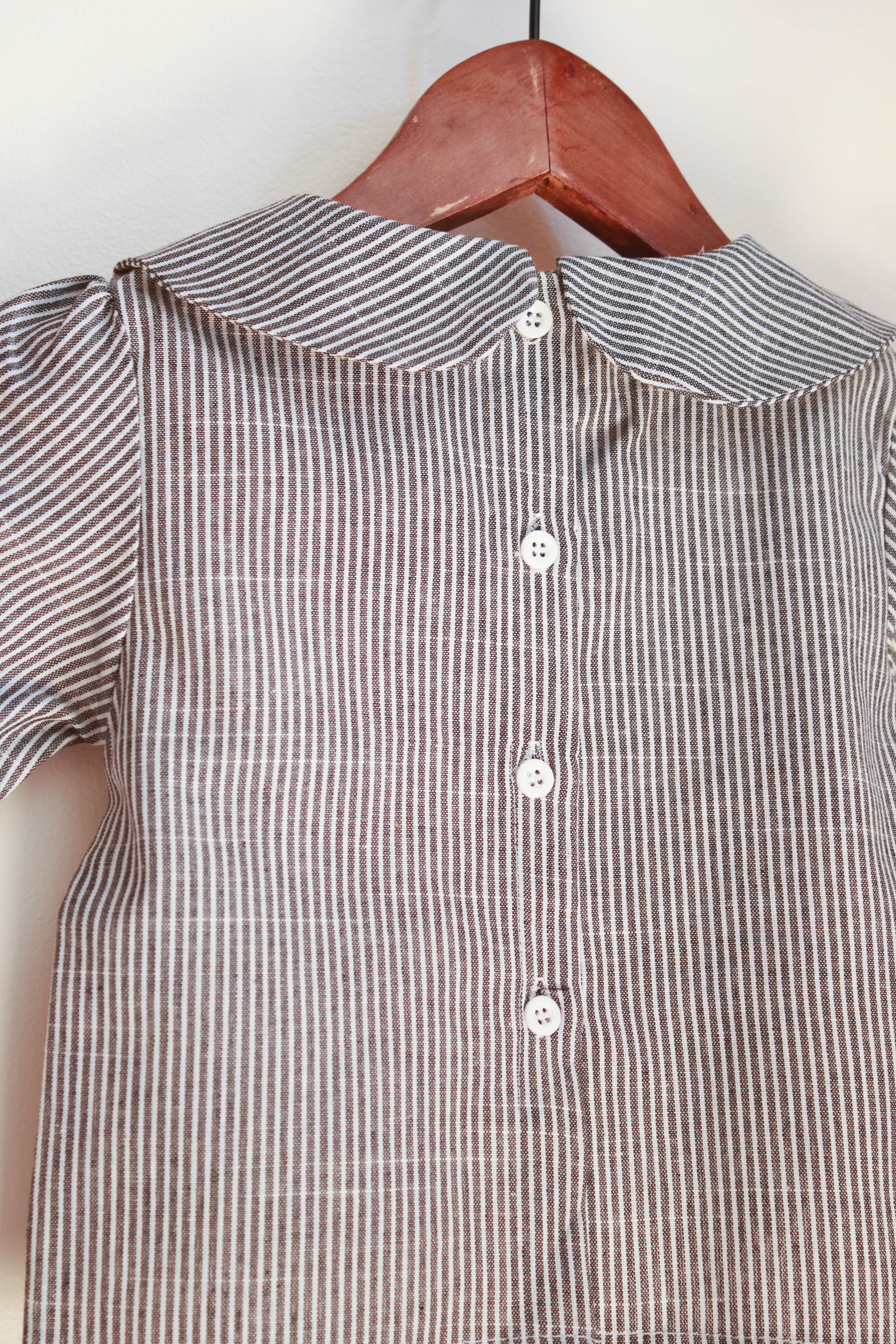 Chemise bébé rayée col Claudine Liv&Ciboulette