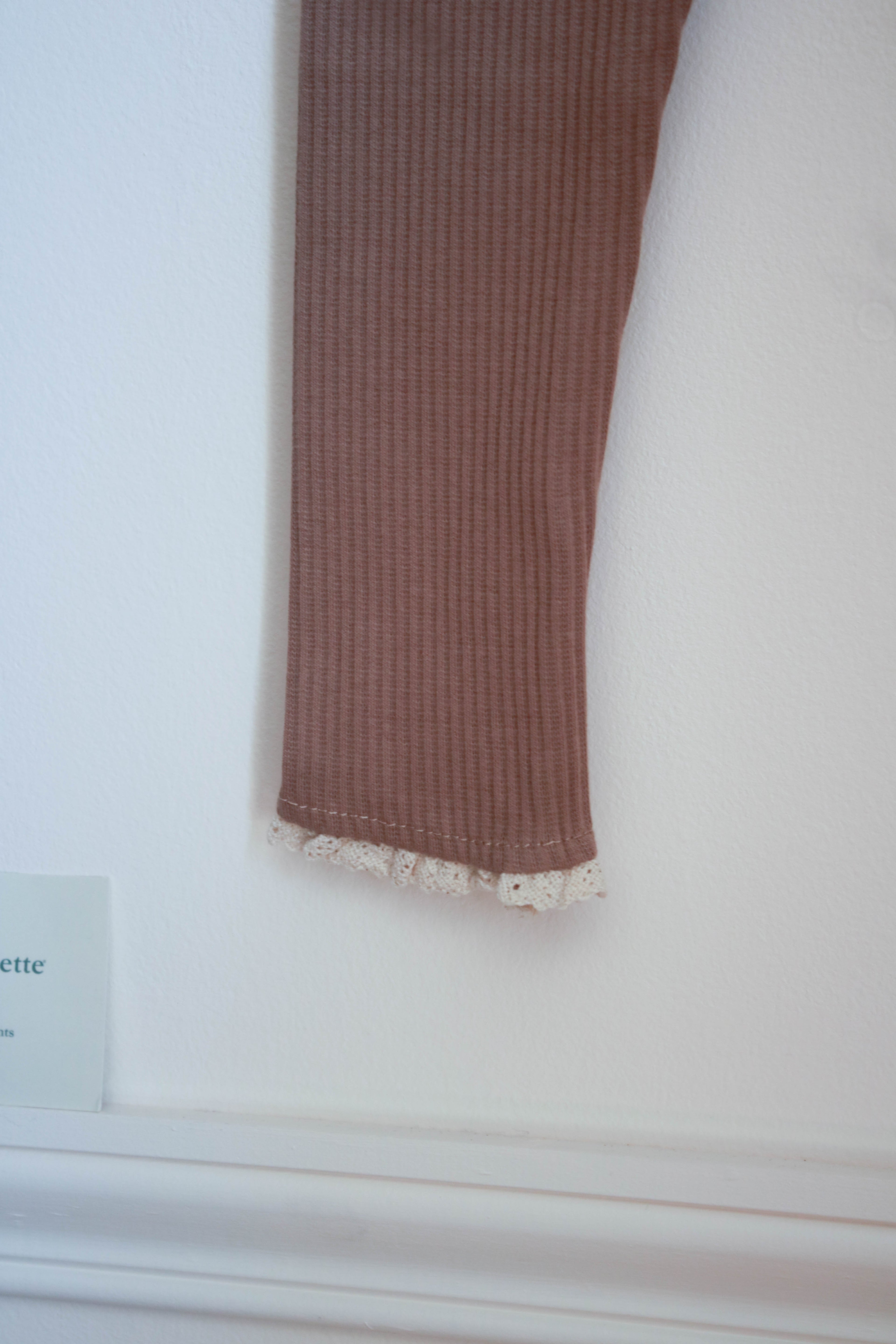 Legging bébé fille dentelle beige Liv&Ciboulette