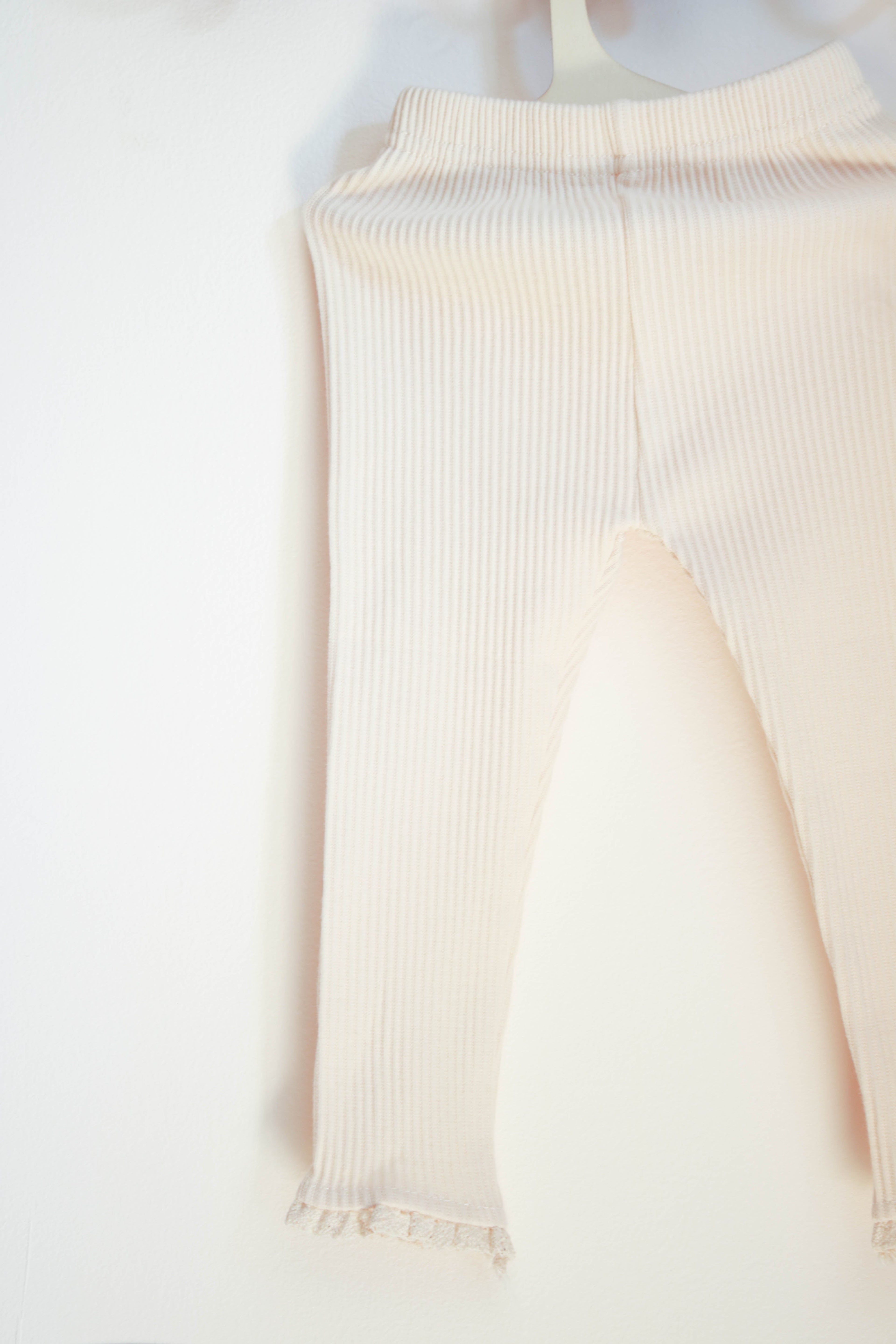 Legging bébé fille dentelle écru Liv&Ciboulette