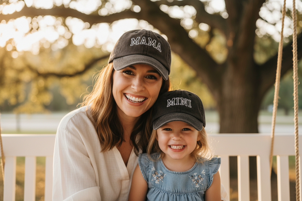 Duo casquettes MAMA & MINI Liv&Ciboulette