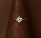 bague zirconium fleurs Liv&Ciboulette
