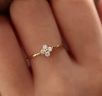 bague zirconium fleurs Liv&Ciboulette