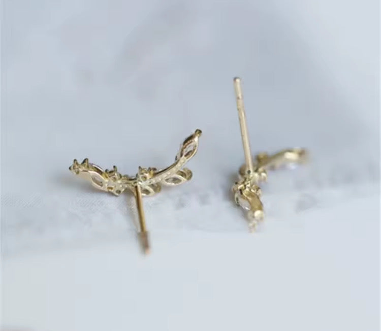 Boucles d’oreilles demi lune oxydes de zirconium Liv&Ciboulette