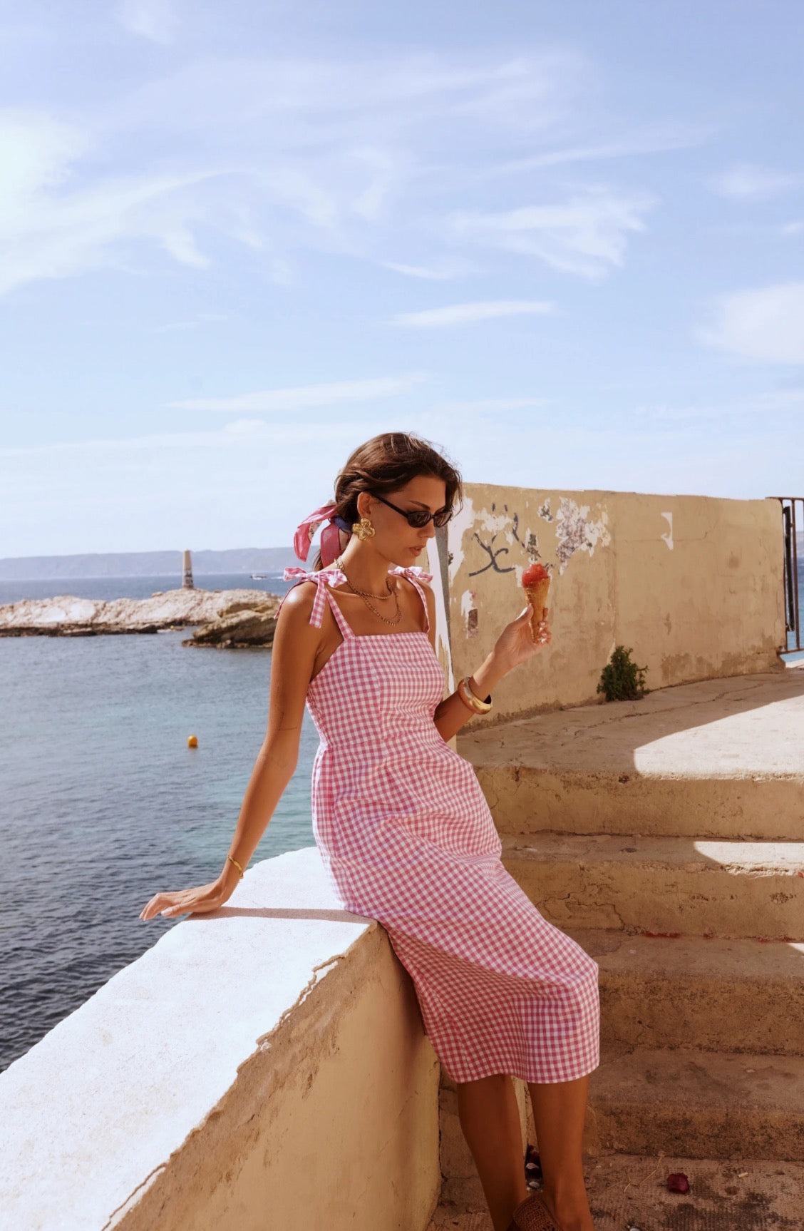 Robe longue vichy In April 1986 Liv&Ciboulette