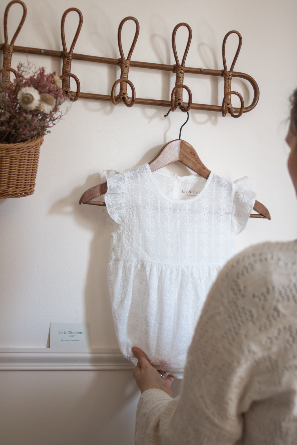 Barboteuse dentelle coton bébé fille été Liv&Ciboulette