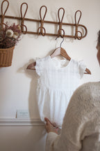 Barboteuse dentelle coton bébé fille été Liv&Ciboulette