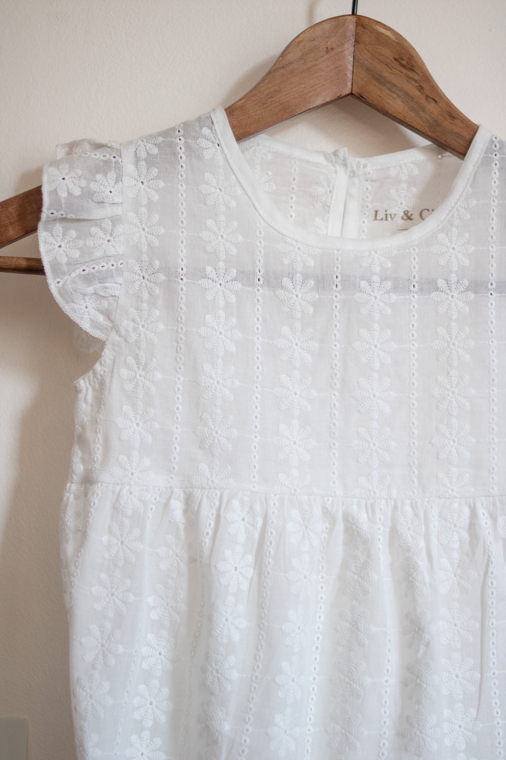 Barboteuse dentelle coton bébé fille été Liv&Ciboulette