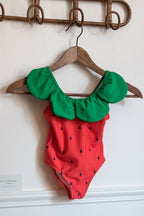 Maillot de bain fraise petite fille Liv&Ciboulette