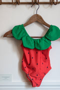 Maillot de bain fraise petite fille Liv&Ciboulette
