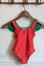 Maillot de bain fraise petite fille Liv&Ciboulette