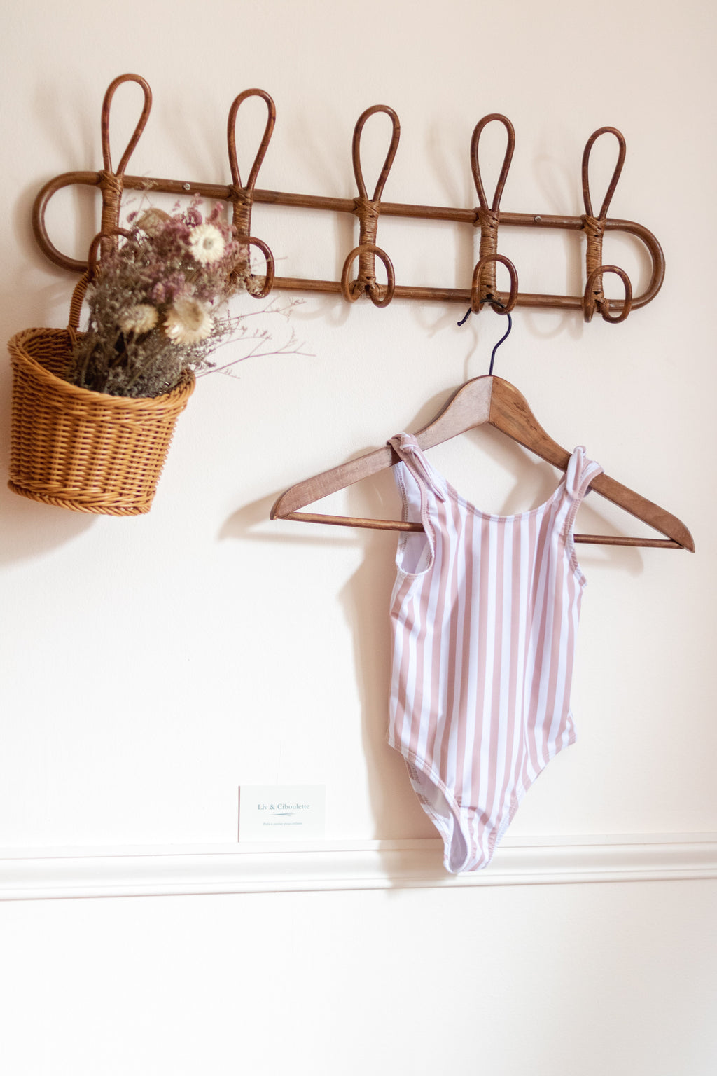 Maillot de bain rayé petite fille 5 ans Liv&Ciboulette