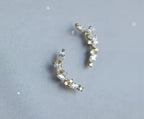 Boucles d’oreilles demi lune oxydes de zirconium Liv&Ciboulette
