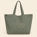 Grand sac cabas XL femme/enfant Liv&Ciboulette, fond uni simple