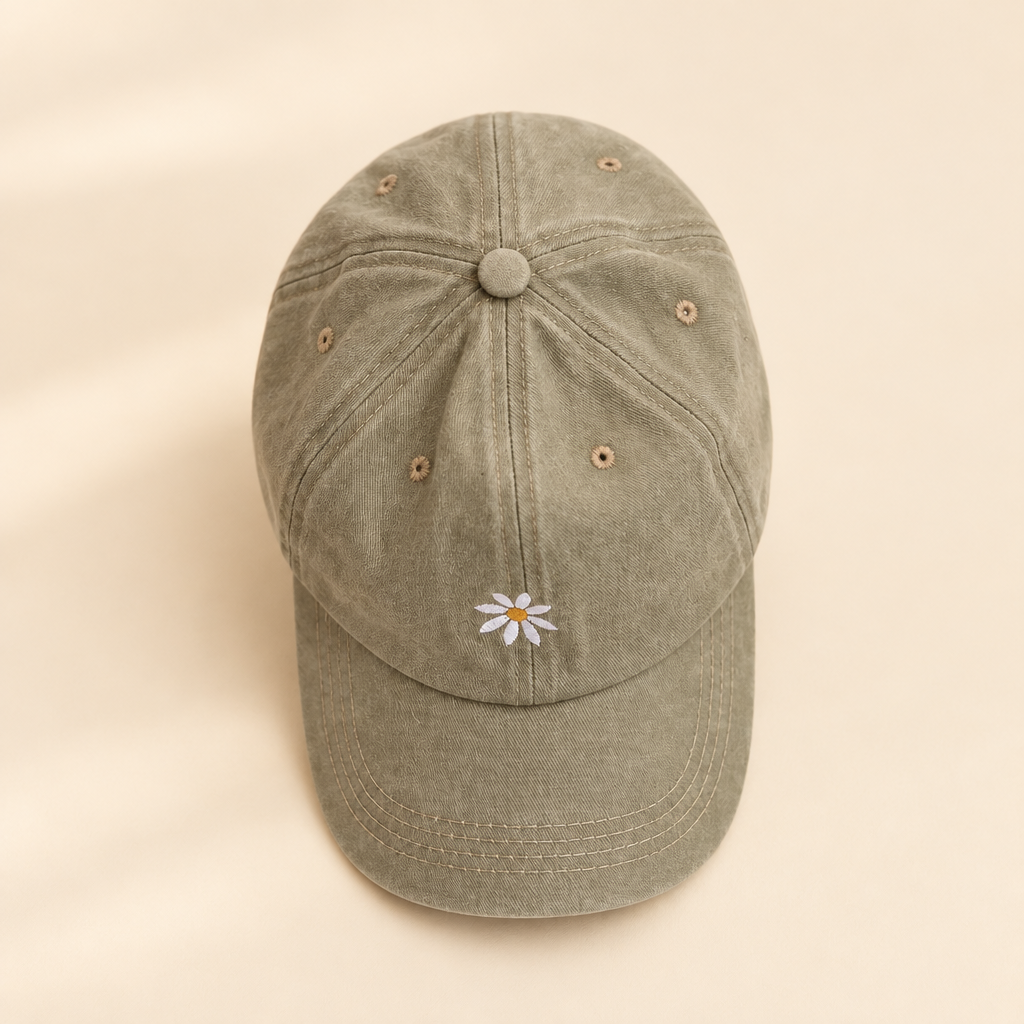 Casquette femme et fille été beige sable Liv&Ciboulette, fond crème doux