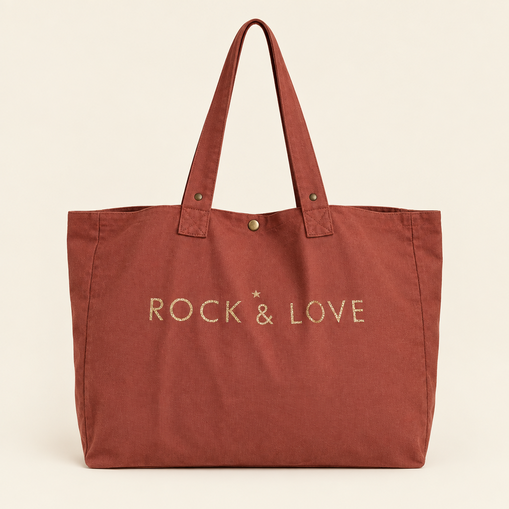 Grand sac cabas XL femme Liv&Ciboulette, fond uni simple