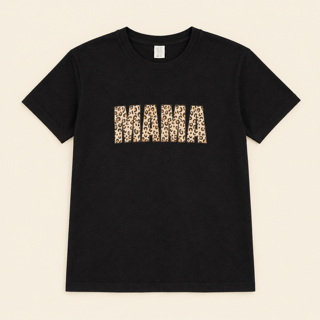 Tee-shirt MAMA, fond uni simple